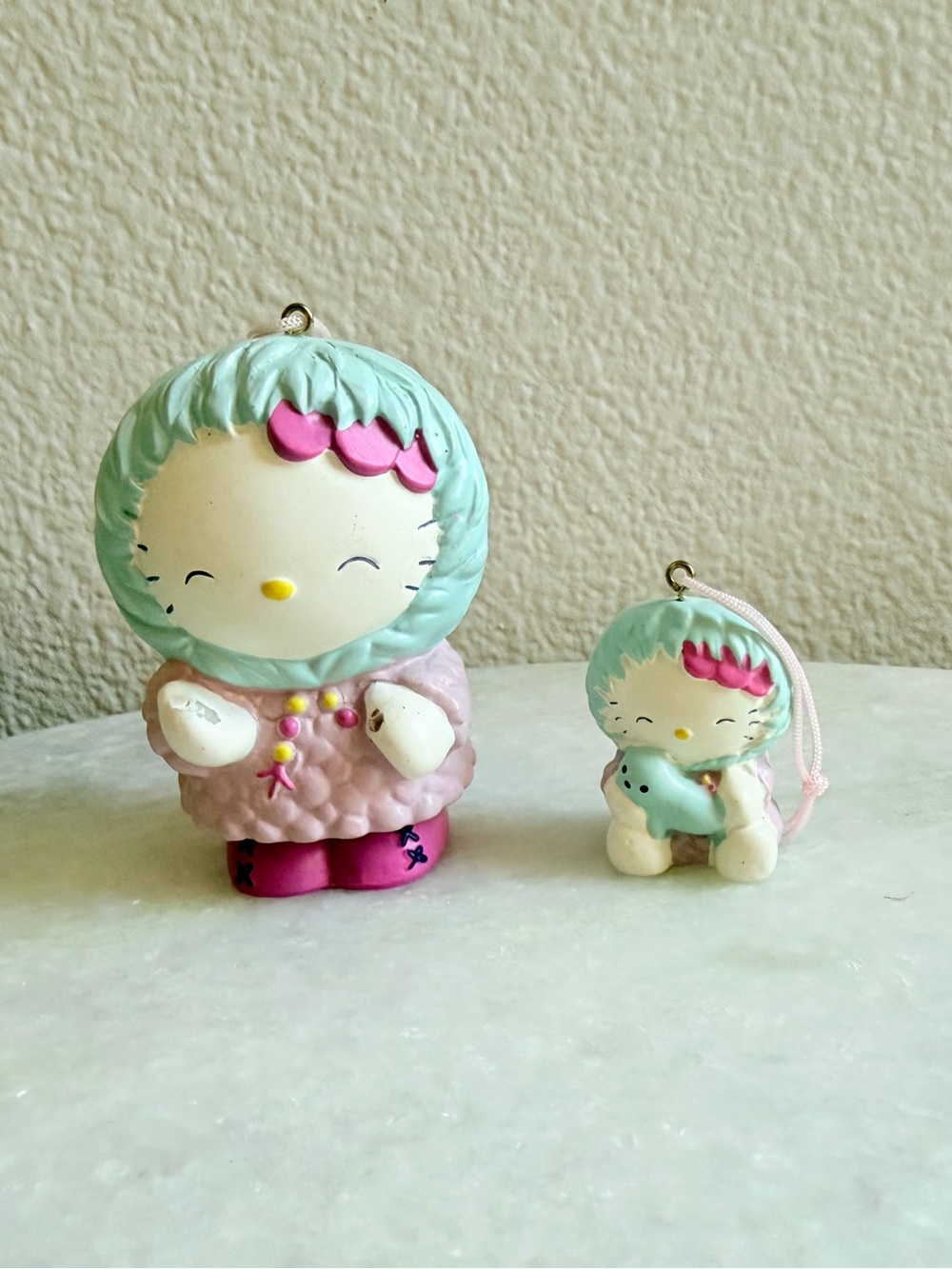 Vintage Hello Kitty Sanrio pair of Christmas ornaments - Cute Collectible